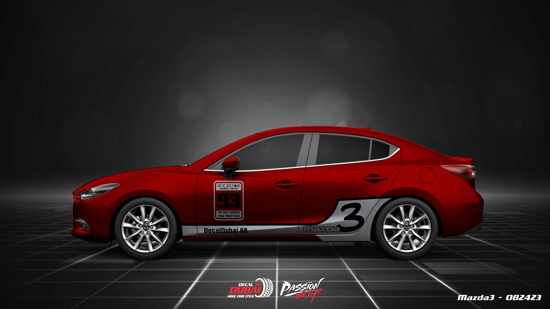 Dán tem decal thiết kế xe Mazda 3 2020 Dirt Rider